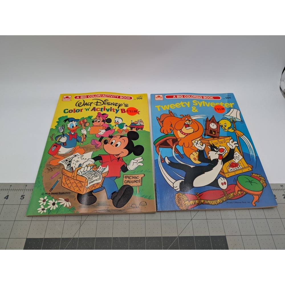 Golden Big Coloring Book Tweety Sylvester Walt Disney Activity Book Lot 19811978